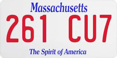 MA license plate 261CU7