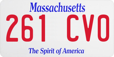MA license plate 261CV0