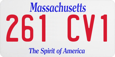 MA license plate 261CV1