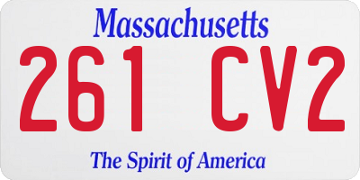 MA license plate 261CV2