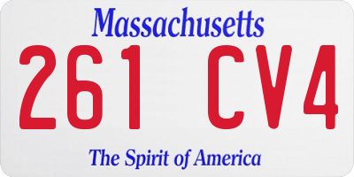 MA license plate 261CV4