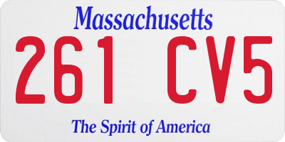 MA license plate 261CV5