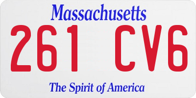 MA license plate 261CV6