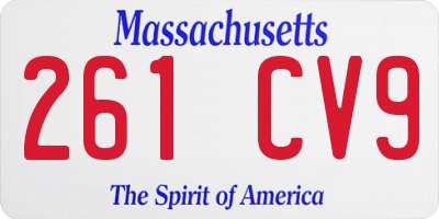 MA license plate 261CV9