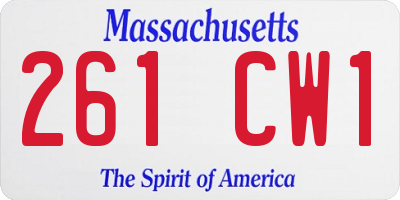 MA license plate 261CW1