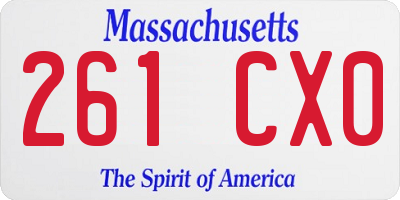 MA license plate 261CX0