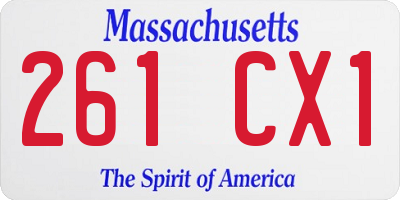 MA license plate 261CX1