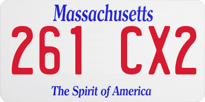 MA license plate 261CX2