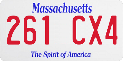 MA license plate 261CX4