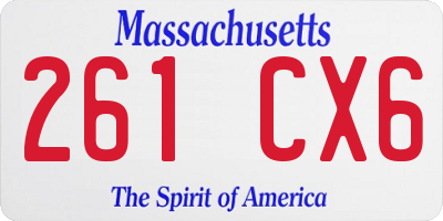 MA license plate 261CX6