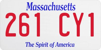 MA license plate 261CY1