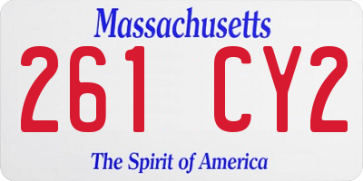 MA license plate 261CY2