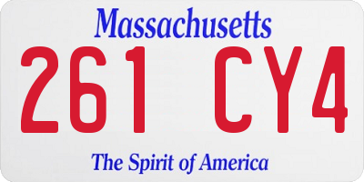 MA license plate 261CY4