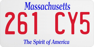 MA license plate 261CY5