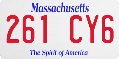 MA license plate 261CY6