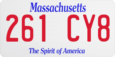 MA license plate 261CY8