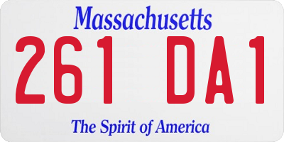 MA license plate 261DA1