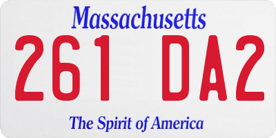 MA license plate 261DA2