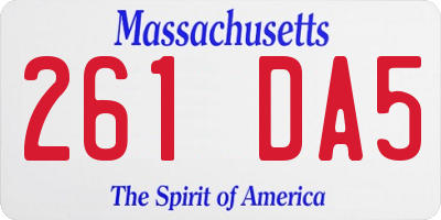 MA license plate 261DA5
