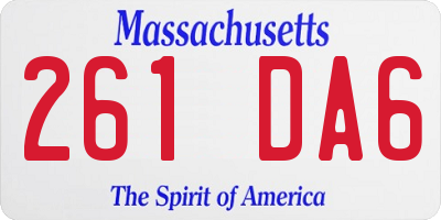MA license plate 261DA6