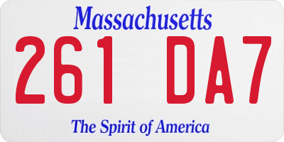 MA license plate 261DA7