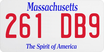 MA license plate 261DB9