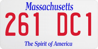 MA license plate 261DC1