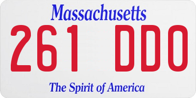 MA license plate 261DD0
