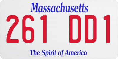 MA license plate 261DD1