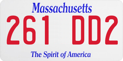 MA license plate 261DD2