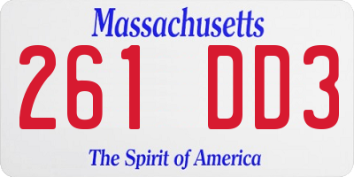 MA license plate 261DD3