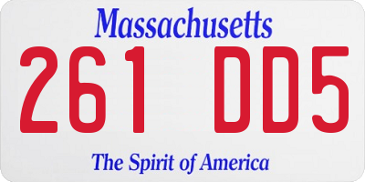 MA license plate 261DD5