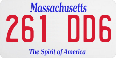 MA license plate 261DD6