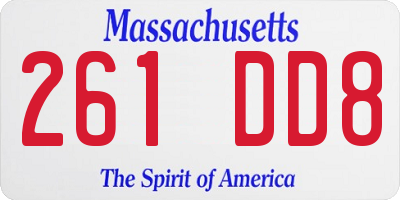 MA license plate 261DD8
