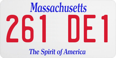 MA license plate 261DE1