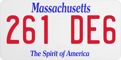 MA license plate 261DE6