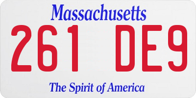 MA license plate 261DE9