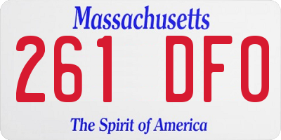 MA license plate 261DF0