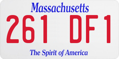 MA license plate 261DF1