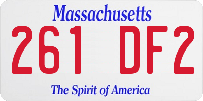 MA license plate 261DF2