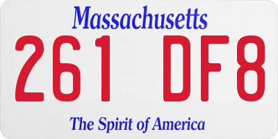 MA license plate 261DF8