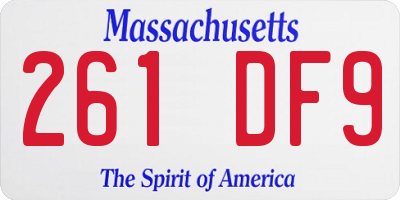 MA license plate 261DF9