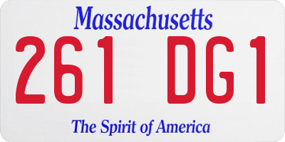 MA license plate 261DG1