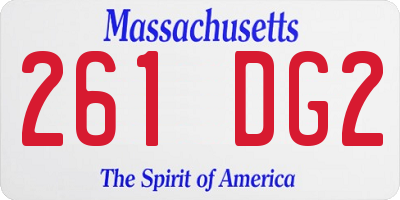 MA license plate 261DG2