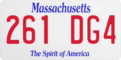 MA license plate 261DG4