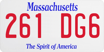 MA license plate 261DG6