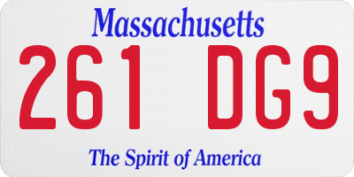 MA license plate 261DG9