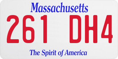 MA license plate 261DH4