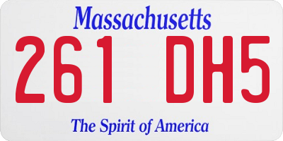 MA license plate 261DH5