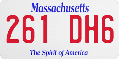 MA license plate 261DH6
